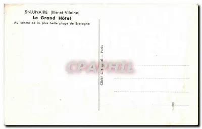 St-Lunaire (Ille-et-Vilaine) — O Grande Hotel — editor Cliché L. Cugnetel, Paris — Verso