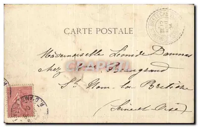 Stara pocztówka Chenonceaux — Le Château Et La Tour Vue Prise De La Terrasse — Rewers