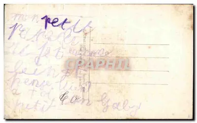 Fille assise à une table — scène de jardin avec soldat — éditeur Suzy n°312 — Verso