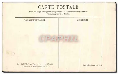 Fontainebleau — O Palácio — O Salão da Abdicação — Edição LL — Verso
