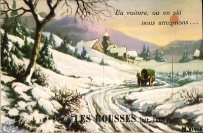Les Rousses (alt. 1110 m.) — vista invernal com charreteiro — M. Vivie