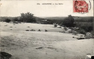 Cartolina d'epoca Arbonne Les Sables