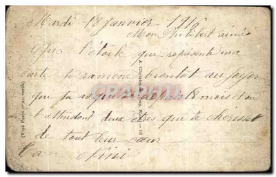 Soldat en tranchée — scène de guerre — éditeur REX n° 588 — Achterkant