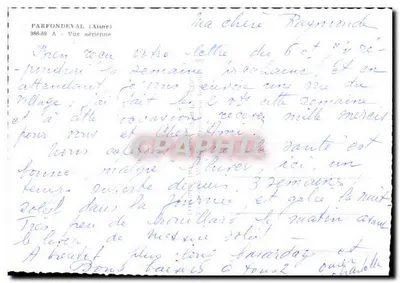 Parfondeval (Aisne) — Vista aérea — editor Parfondeval, n.º 366-59 — Reverso