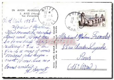 Avize (Marne) — vista geral — Service Aérien — Verso
