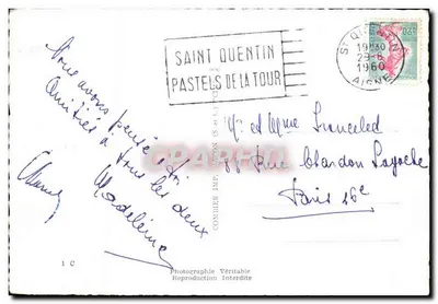 Saint-Quentin (Aisne) — widok lotniczy, plac, monument, hotel miejski — Comhier de la Tour — Rewers