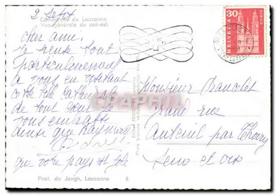 Katedra w Lausannie — Ogólny widok z południowego wschodu — Fot. de Jongh, Lausanne 6 — Rewers