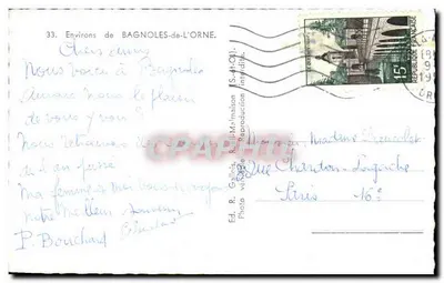 Bagnoles-de-l'Orne — Torre de Bonvouloir — Ed. R. Gallais, S.-et-O. — Verso