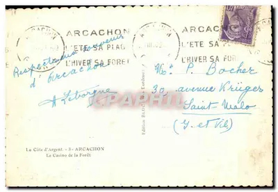 O Casino da Floresta — Arcachon — Edição Tito — Verso
