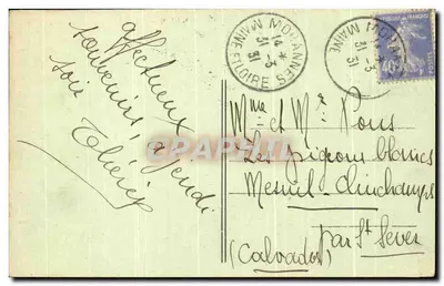 Morannes (M.-et-L.) — Stare Dziedzictwo Panne — Thibaud, sprzedawca pocztowy, Pl. Kościoła — Rewers