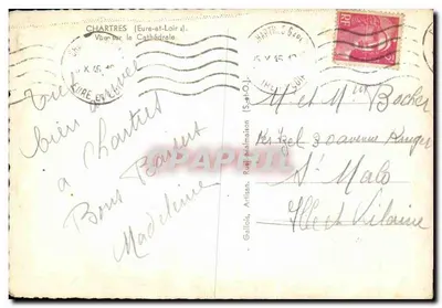 Chartres (Eure-et-Loir) — widok na katedrę — Gallois, Rue de la Maison (S.-et-O.) — Rewers