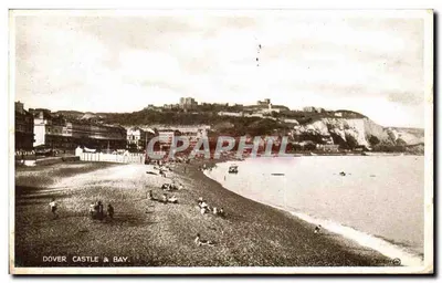 Castelo de Dover & Baía — vista da praia e do castelo — Fabricação Britânica, n° 20860