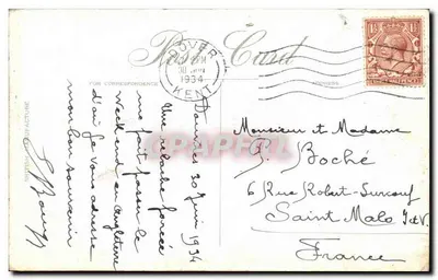 Castelo de Dover & Baía — vista da praia e do castelo — Fabricação Britânica, n° 20860 — Verso