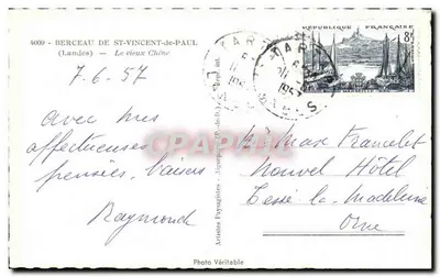 Berceau de Saint-Vincent-de-Paul — L’antico Faggio — Foto Autentica — Verso