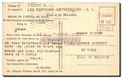 Paris — O Trocadéro e o Ponte d'Iéna — Les Éditions Artistiques — Verso