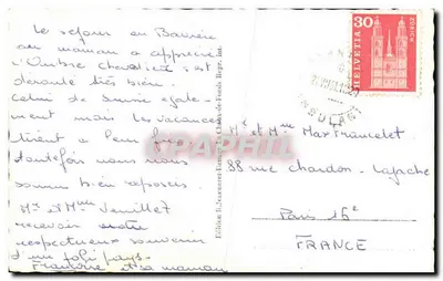 No Piquenique das Franches-Montagnes — Edição R. Jeanneret-Damiet, n°2052 — Verso