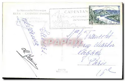 Place do Mercado em Carentan — vista sob as arcadas — editor ANDERS & POSTES — Verso