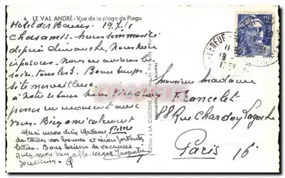 O Vale André - Vista da praia de Piegu - Edição La Cigogne — Verso