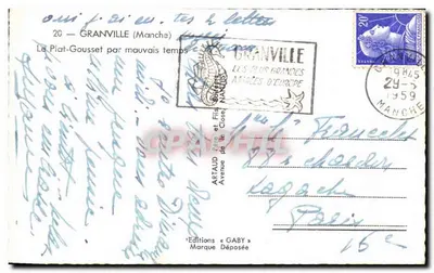 Ondas quebrando no cais de Granville — Edições « Gaby » — Verso