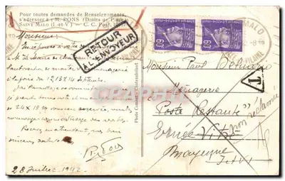 Foule à la Foire de Printemps — BÉRÉ-CHATEAUBRIANT 1938. Éditeur P. GUÉLLIER. — Verso