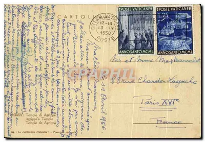 Rzym - Tempel w Agrigie - La Cartolina Italiana, n° 50 — Rewers
