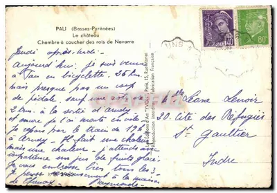 Pau (Basse-Pyrénées) — Het kasteel, slaapkamer van de koningen van Navarra — Edities d'Art 'YVON' Parijs 15, Rue Marat — Achterkant