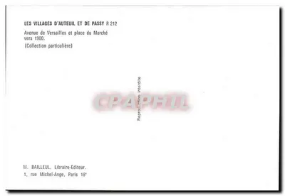 Paris - Avenida de Versailles — P. Marmuse, Paris, n°345 — Verso