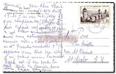 Parigi — Torre Eiffel, Cattedrale di Notre-Dame, Arco di Trionfo, Sacré-Cœur — Éditions Chantal — Verso