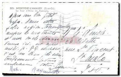 Montfort-l'Amaury — Torre de Anna da Bretanha — Ed. A.P. (525) — Verso