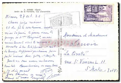 Tuin van de Fontaine, Nîmes — algemene uitzicht — Éditions Schettler-Larrey — Achterkant