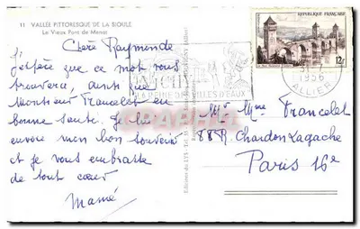 O Velho Ponte de Menat — Vale pitoresco da Sioule — Edições do LY S — Verso
