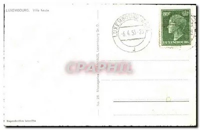 Luxemburgo, Città alta — riproduzione lutenilite — Messagernes No. 26 — Verso