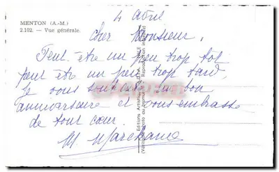 Menton (A.M.) — Vista geral — Edições Artísticas A.D.A. — Verso