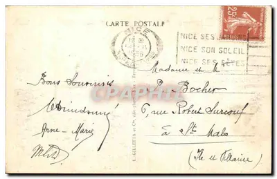 NICE - Widok między sosnami — L. GILLETIA et Cie, nr 104 — Rewers