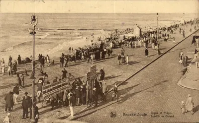 Knocke-Zoute — Dique e Praia. Zeeedijk en Strand — Editora L&S