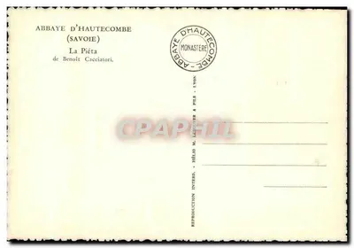 Pieta Benoît Cacciatori — Abpia d'Haute-Côme (Savoie) — Wydawca Hélios M. Lescouer & Fils, Lyon — Rewers