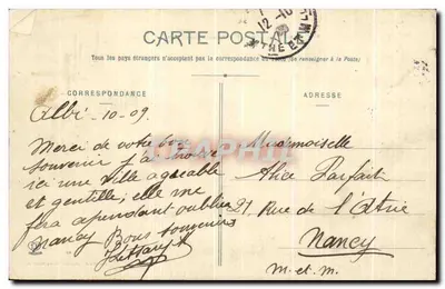Albi — O Ponte Nova, a Catedral e o Liceu — Fototipia Labouche Frères, 1909 — Verso