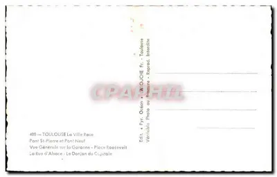 Toulouse — A Cidade Rosa — Editor Pyr. Océan, n° 400 — Verso