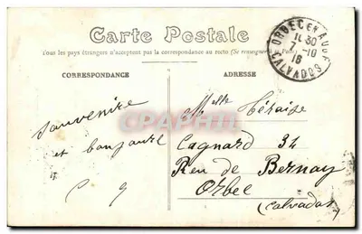 Antieke ansichtkaart Kledingstukken Sarthos Pere Queru Et Maitresse Chantepie — Achterkant