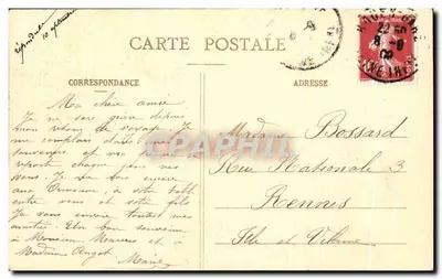 Ubrania Normandzkie — kobieta w tradycyjnym stroju normandzkim — C.V. - 43 - DIEPPE — Rewers