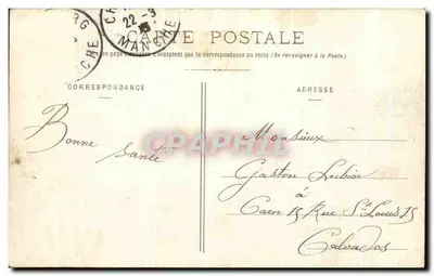 Cherbourg — A Praça Napoléon em um dia de tempestade — Coleção P. B. Cherbourg — Verso