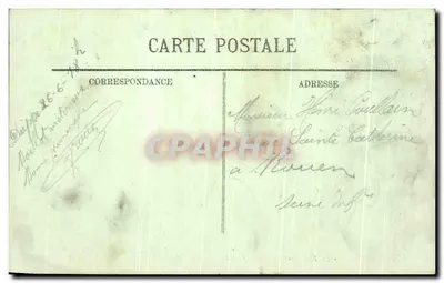 Stara pocztówka Dieppe La Tamise W Przylączu Portowym — Rewers