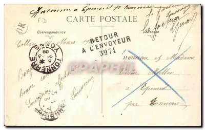 Collan — Igreja e Castelo (vista tirada da estrada de Chablis) — H. Hamelin, editor, Joigny — Verso