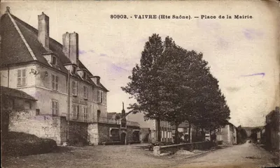 Bilhete postal antigo Vaivre Praça da Prefeitura