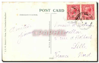 Dover, O Castelo — vista panorâmica — E.T.W. Dennis & Sons, Ltd., London & Searbro' (n°20635) — Verso