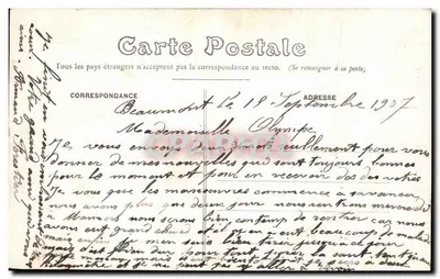 Beaumont-sur-Sarthe — Ponte suspensa e Moinho — J. Bourselet, Le Mans — Verso