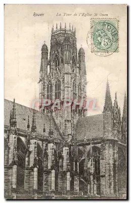 Rouen — A Torre da Igreja de São Ouen — editor não visível