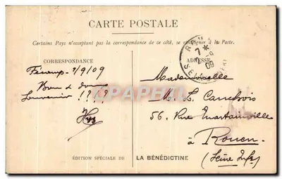 La Bénédictine, em Fécamp — Vestíbulo do Grande Escalier — Edição Especial de La Bénédictine — Verso