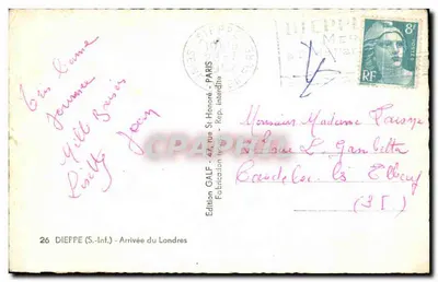 Arrivo del Londres — Dieppe (S.-Inf.) — Edizione Galf — Verso