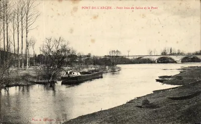 Ponte de l'Arche - Pequeno braço do rio Sena e o Ponte — Fot. A. Lavorgue, Vernon